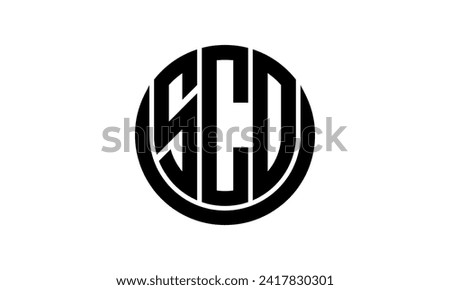 SCO initial letter geometric creative circle shape icon logo design vector. monogram, lettermark, circle, calligraphy, symbol, emblem, elegant, abstract, wordmark, sign, art, typography, icon, shape