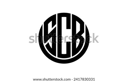 SCB initial letter geometric creative circle shape icon logo design vector. monogram, lettermark, circle, calligraphy, symbol, emblem, elegant, abstract, wordmark, sign, art, typography, icon, shape