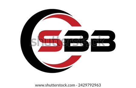 SBB initial letter creative circle shape icon swoosh logo design vector template. monogram, lettermark, circle, calligraphy, symbol, emblem, elegant, abstract, wordmark, sign, art, typography, fashion