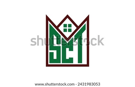 SCT initial letter real estate builders logo design vector. construction, housing, home marker, property, building, apartment, flat, compartment, business, corporate, house rent, rental, commercial