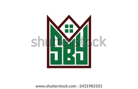 SBY initial letter real estate builders logo design vector. construction, housing, home marker, property, building, apartment, flat, compartment, business, corporate, house rent, rental, commercial