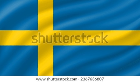 Sweden flag waving. Background. Vector