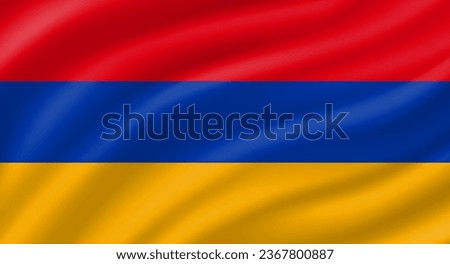 Armenia flag waving. Background. Vector