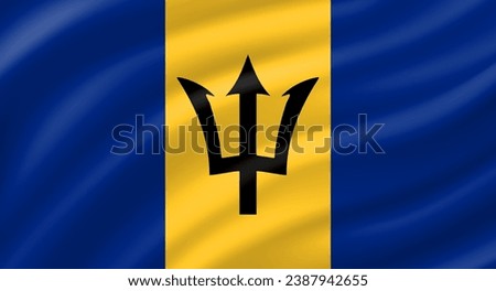 Barbados flag waving. Background. Vector