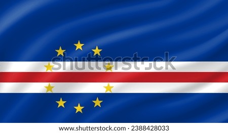 Cape Verde flag waving. Background. Vector