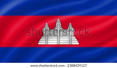 Cambodia flag waving. Background. Vector