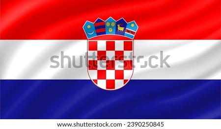 Croatia flag waving. Background. Vector