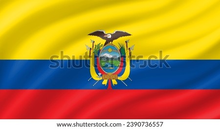 Ecuador flag waving. Background. Vector