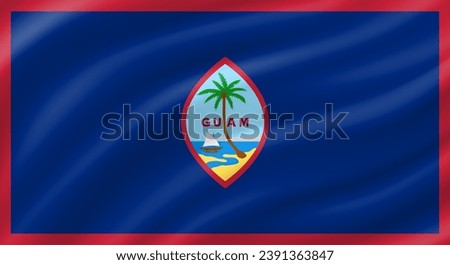 Guam flag waving. Background. Vector