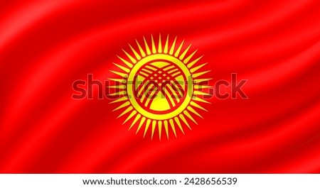 Kyrgyzstan flag waving. Background. Vector