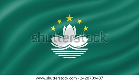 Macau flag waving. Background. Vector