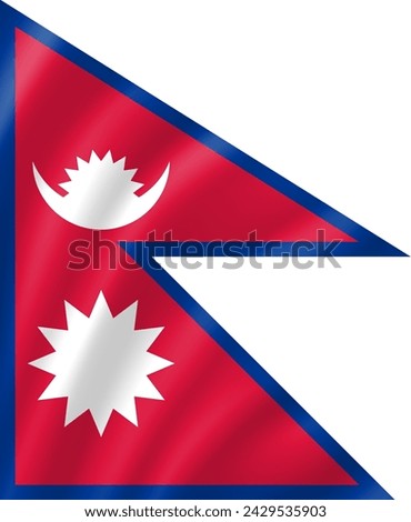 Nepal flag waving. Background. Vector