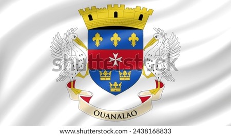 Saint Barthelemy flag waving. Background. Vector