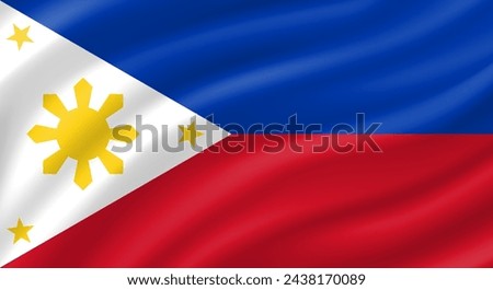 Philippines flag waving. Background. Vector