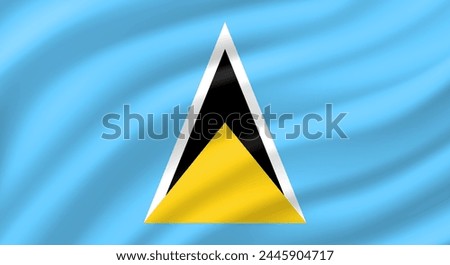 Saint Lucia flag waving. Background. Vector