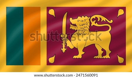 Sri Lanka flag waving. Background. Vector