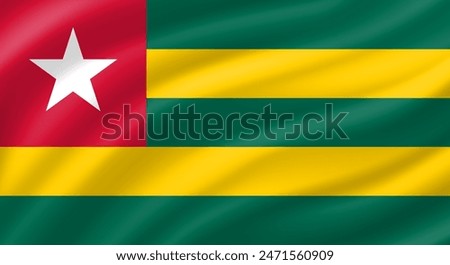 Togo flag waving. Background. Vector