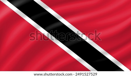 Trinidad and Tobago flag waving. Background. Vector