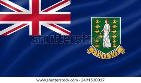 Virgin Islands British UK flag waving. Background. Vector