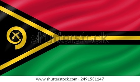 Vanuatu flag waving. Background. Vector