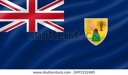 Turks and Caicos Islands flag waving. Background. Vector