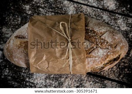 freshly baked bread packed in paper