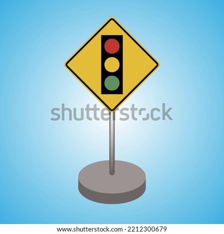 Traffic light icon. flat style.blue background