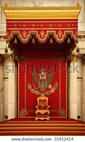 Throne of the Russian kings, the State Hermitage Museum, Saint-Petersburg
