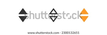 Arrows up and down icon on light background. Elevator symbol. Sort data, ui, scrolling, growth. Outline, flat and colored style. Flat design. Vector illustration.
