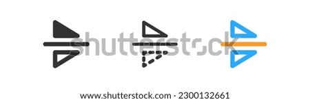 Flip horizontal icon on light background. Mirroring symbol. Switch, swap, opposite. Outline, flat and colored style. Flat design. Vector illustration.