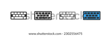 Keyboard icon on light background. Smartphone keypad symbol. Wireless modern PC keyboard, laptop, ui, qwerty, enter, esc buttons. Flat and colored style. Flat design. 