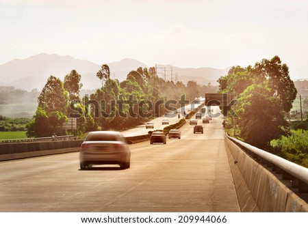 Cars on highway