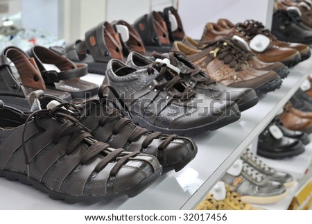 store shoes on display,