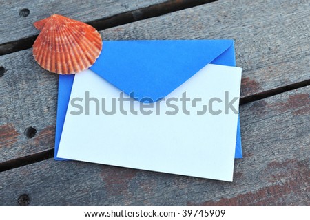 Conch and letters in the board background