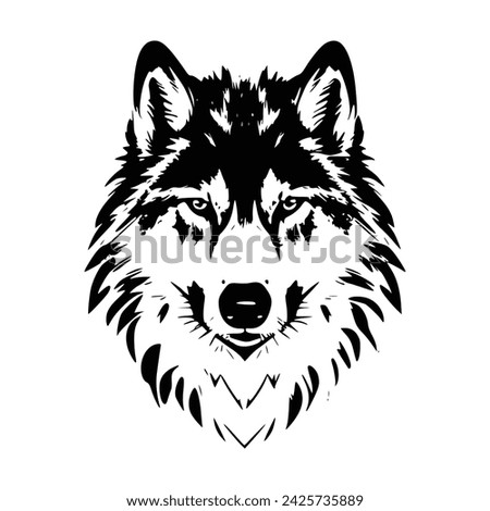 Wolf head vector illustration, icon