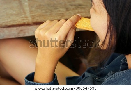 woman with salty Cracker