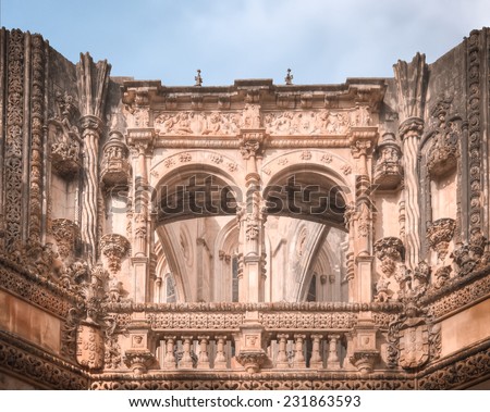 Unfinished part of the monastery of Batalha, in the absence of funds and the decision not finished vaults of King, photograph in Batalha, Portugal.