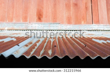 old galvanized iron roof