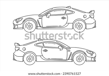 doodle style fast sports car 