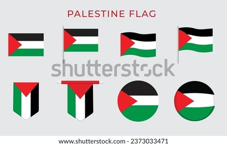 Palestine flag vector.Flag icon of palestine country. collecion of National flag of Palestine country isolated on white background.