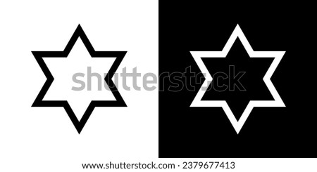 Star of David. Jewish symbol. David's star vector icon.