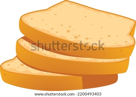 Vector clipart bread illustration three slices stacked isolated in white background for game logo or icon