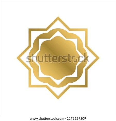 simple mandala ornament with gold fill. flat design style. suitable for background templates, name cards, invitations, banners, flyers, frames, medals, etc. design template