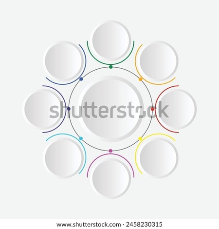 Vector graphic of Circle Diagram Business Vector Slide Template Image in HD, modern 3d stile design with shadow. Suitable for use in reports, presentations, industry etc. template design vector