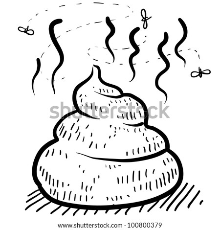 Doodle style pile of poo illustration in vector format