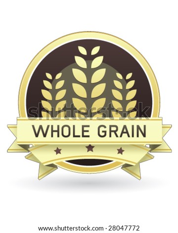 Whole Grain food label for packaging, print, or web use - vector