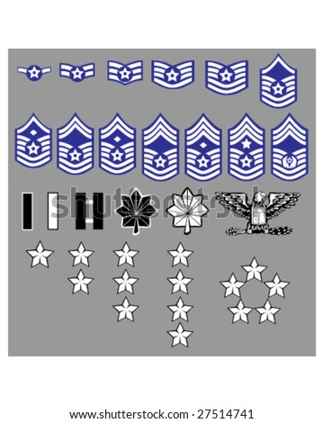 Us Air Force Rank Insignia For Officers And Enlisted In Vector Format ...
