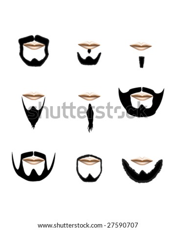 Beard And Facial Hair Styles In Vector Silhouette Photo | SpiderPic ...