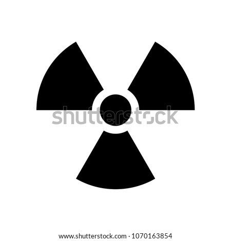 Radiation symbol vecor icon isolated on white background. Radioactivity icon in black color