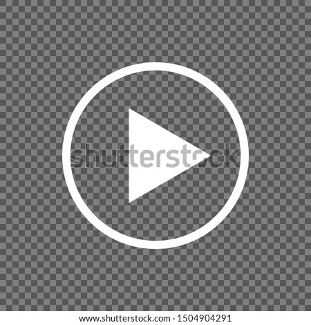 Play button vector icon isolated on transparent background